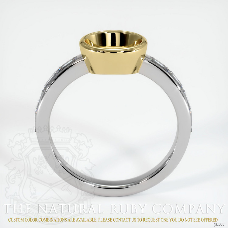 18K Yellow & White Accent Stones Ring Setting