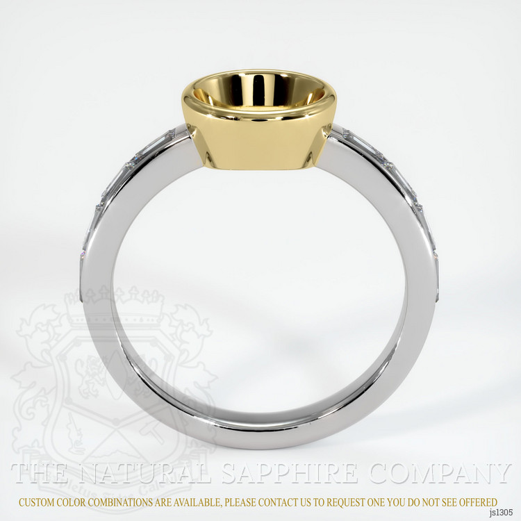 18K Yellow & White Accent Stones Ring Setting