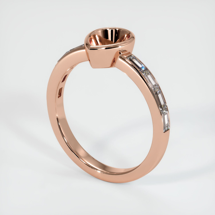 14K Rose Gold Accent Stones Ring Setting