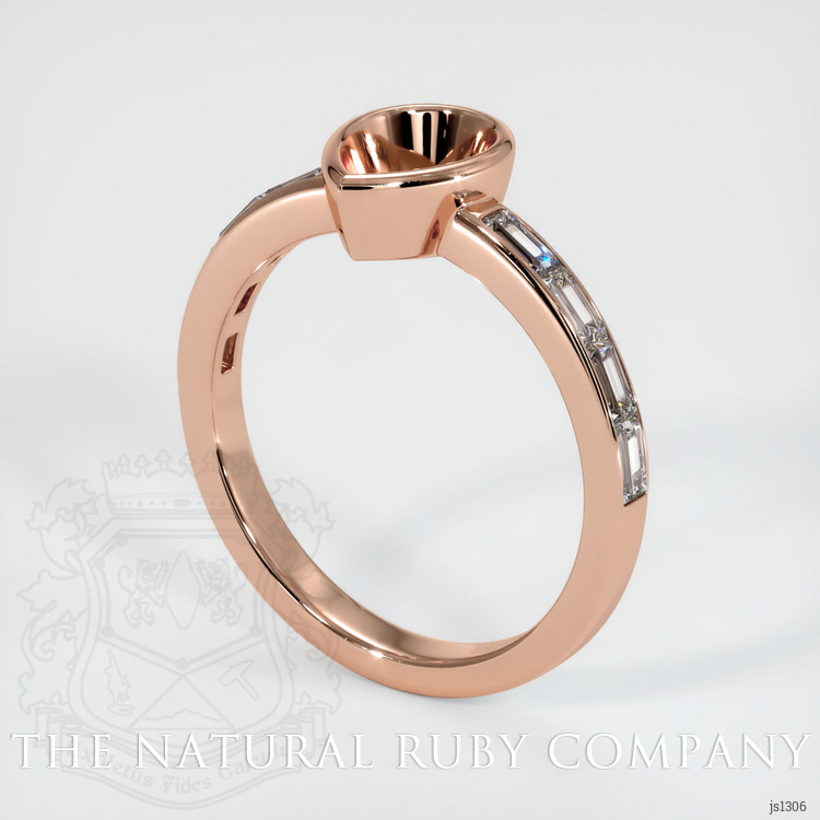 14K Rose Gold Accent Stones Ring Setting