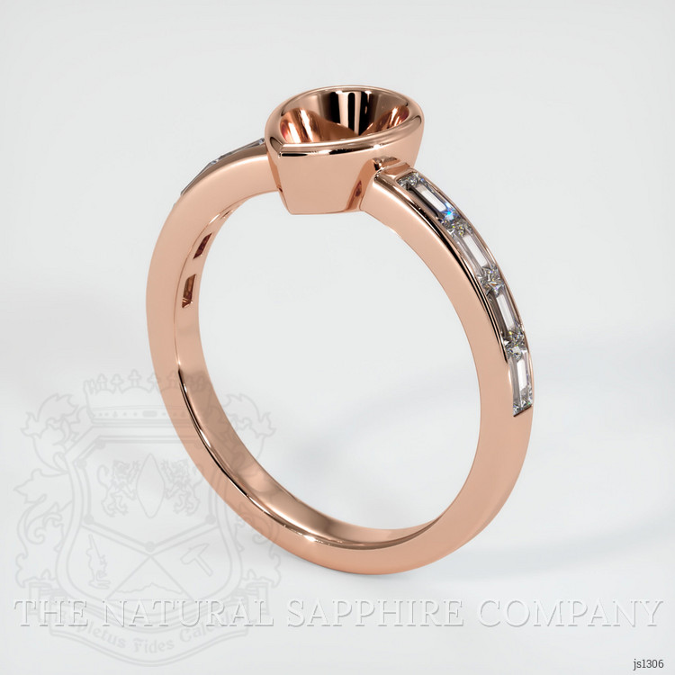 14K Rose Gold Accent Stones Ring Setting