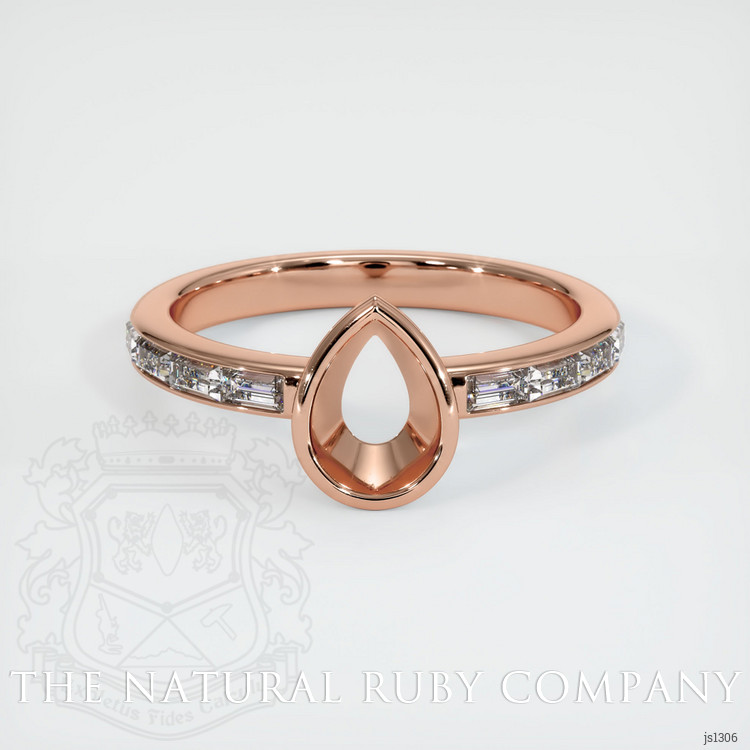 14K Rose Gold Accent Stones Ring Setting