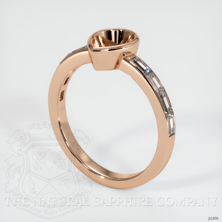 18K Rose Gold Accent Stones Ring Setting