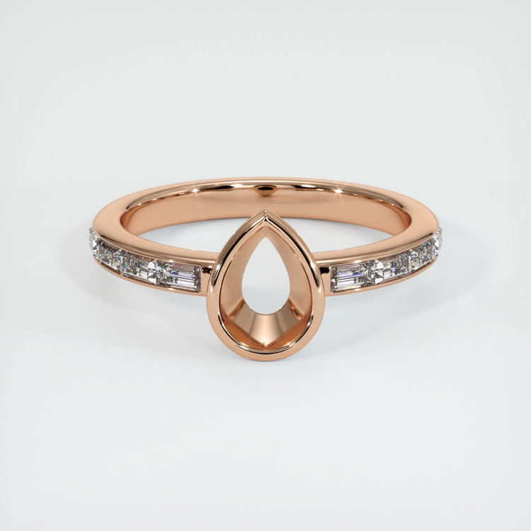 18K Rose Gold Accent Stones Ring Setting