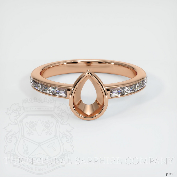 18K Rose Gold Accent Stones Ring Setting