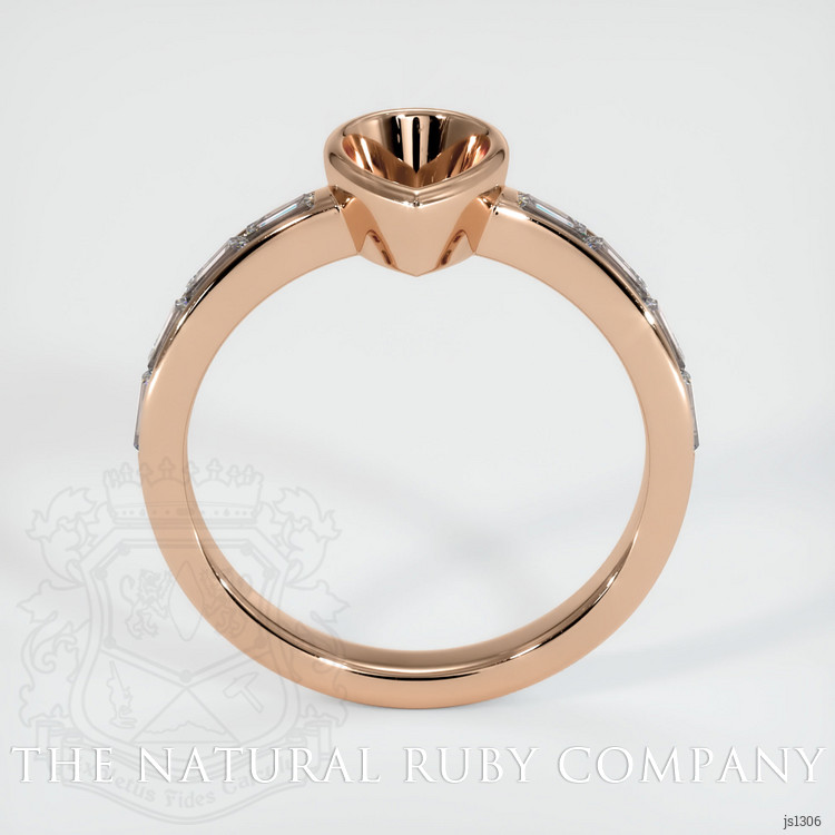 18K Rose Gold Accent Stones Ring Setting