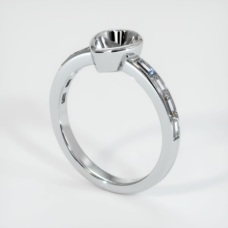 14K White Gold Accent Stones Ring Setting