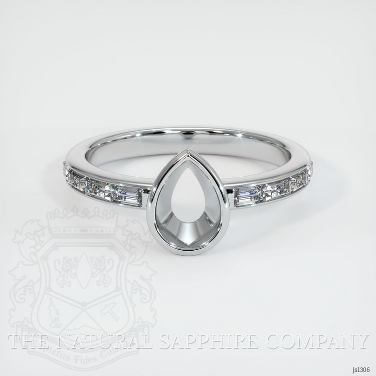 14K White Gold Accent Stones Ring Setting