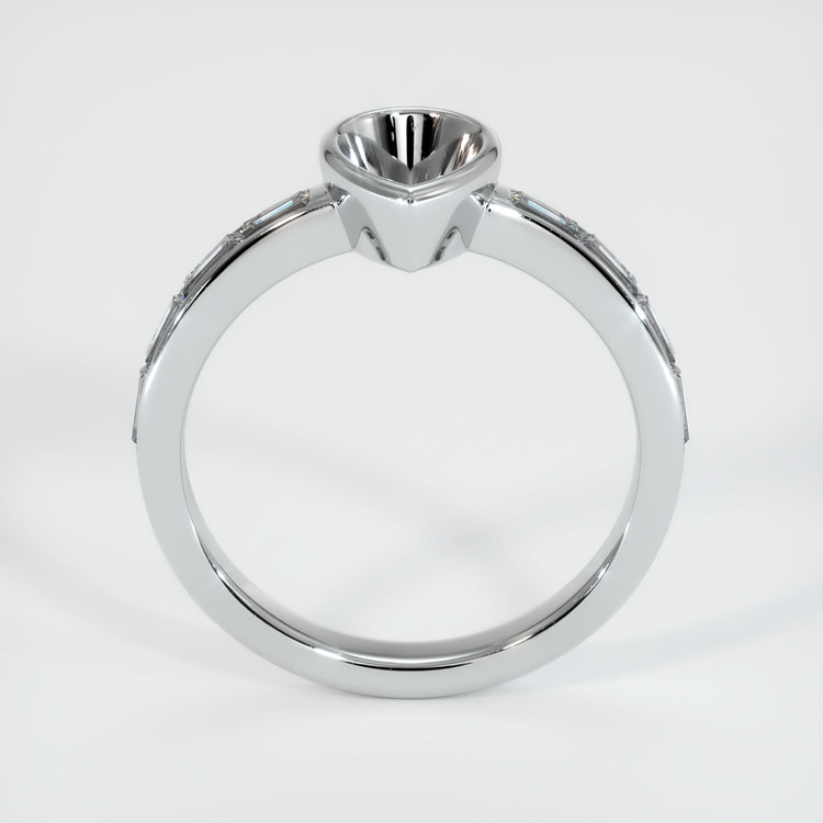 14K White Gold Accent Stones Ring Setting