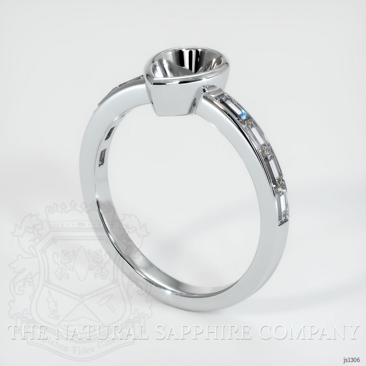18K White Gold Accent Stones Ring Setting