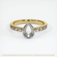 14K White & Yellow Accent Stones Ring Setting Image