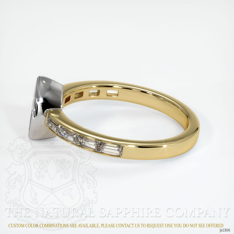 14K White & Yellow Accent Stones Ring Setting