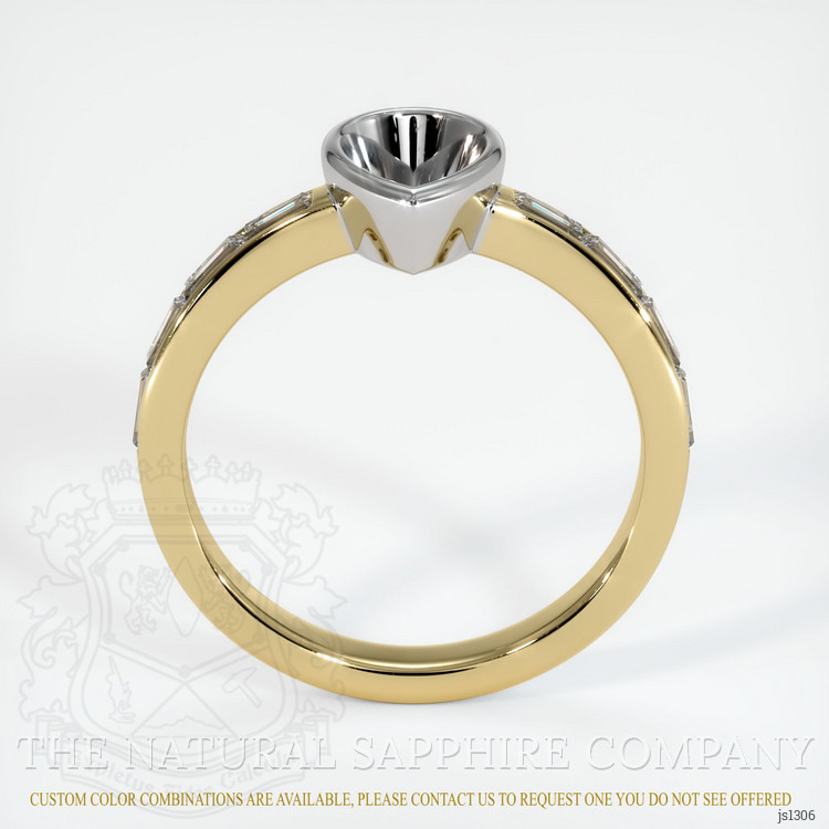 14K White & Yellow Accent Stones Ring Setting