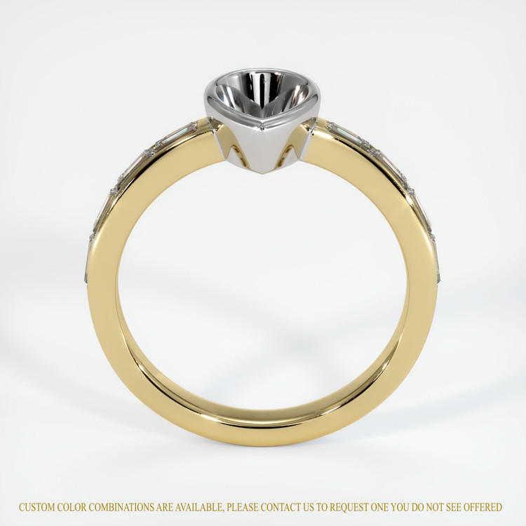 14K White & Yellow Accent Stones Ring Setting