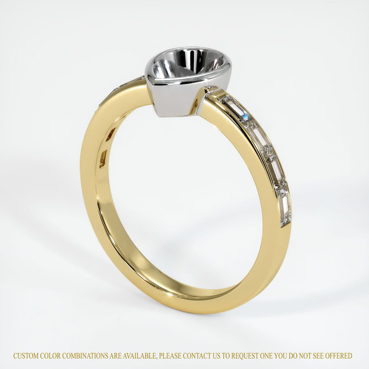 18K White & Yellow Accent Stones Ring Setting