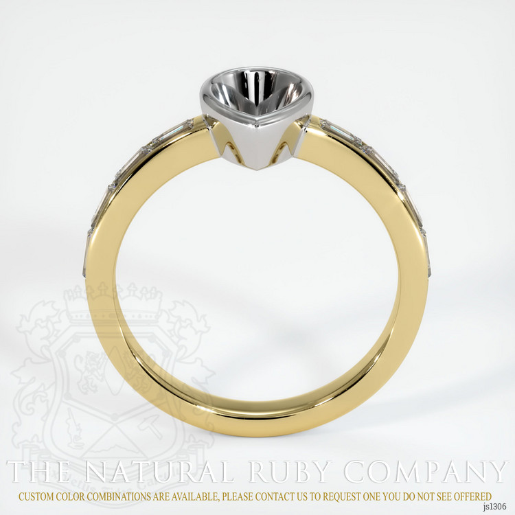 18K White & Yellow Accent Stones Ring Setting