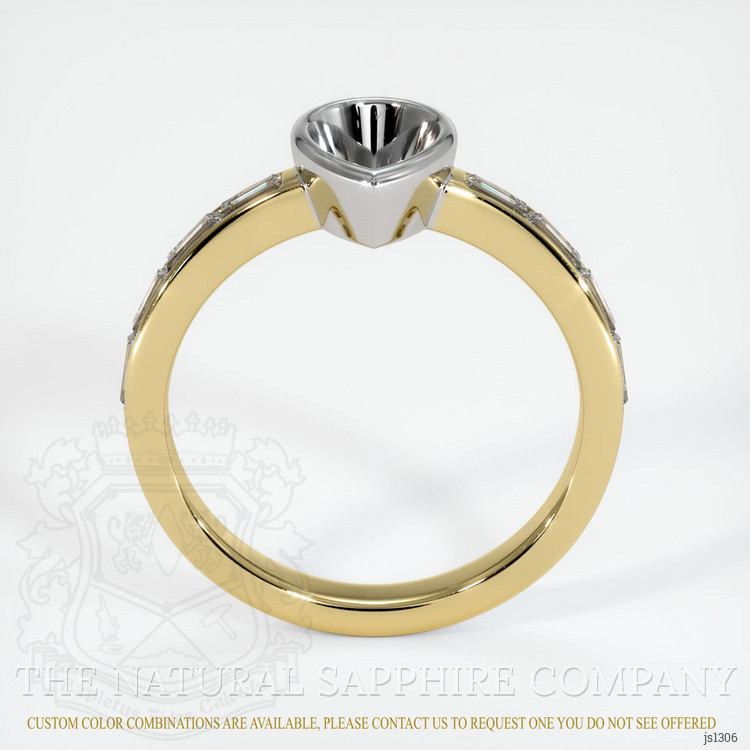 18K White & Yellow Accent Stones Ring Setting