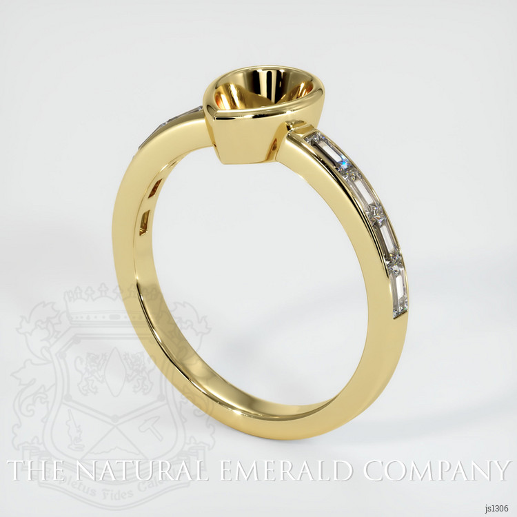 18K Yellow Gold Accent Stones Ring Setting