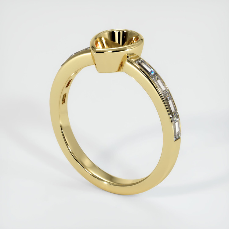 18K Yellow Gold Accent Stones Ring Setting