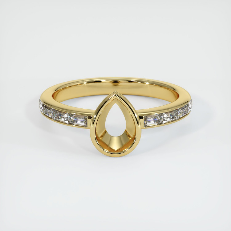 18K Yellow Gold Accent Stones Ring Setting