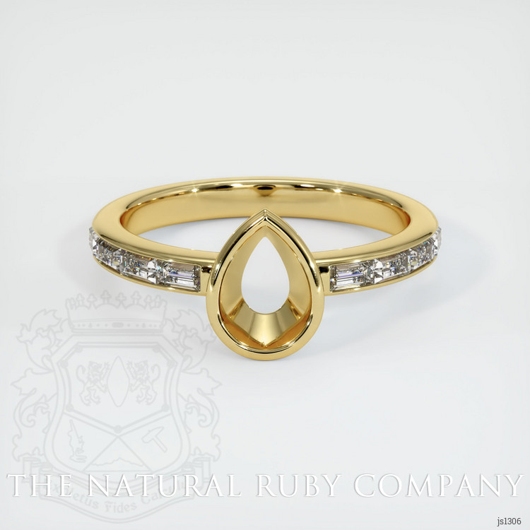18K Yellow Gold Accent Stones Ring Setting