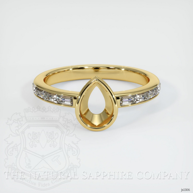 18K Yellow Gold Accent Stones Ring Setting