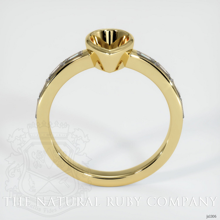 18K Yellow Gold Accent Stones Ring Setting