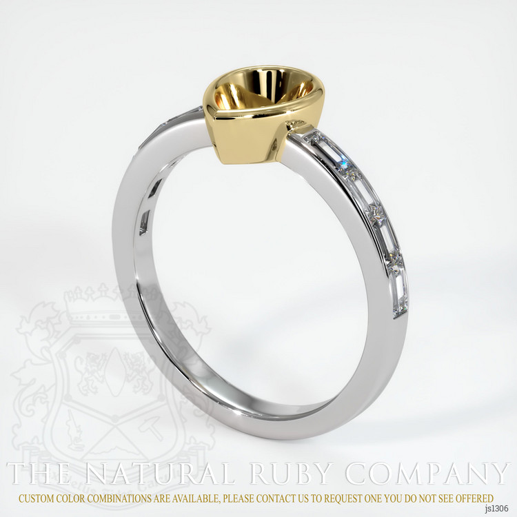 14K Yellow & White Accent Stones Ring Setting