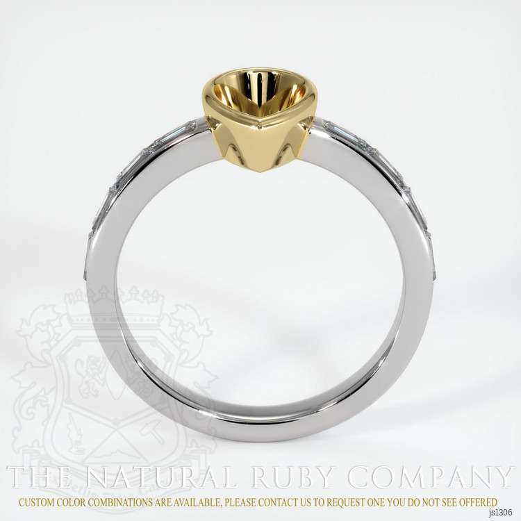 14K Yellow & White Accent Stones Ring Setting