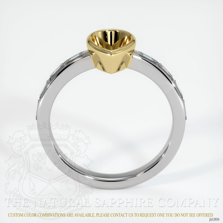 18K Yellow & White Accent Stones Ring Setting