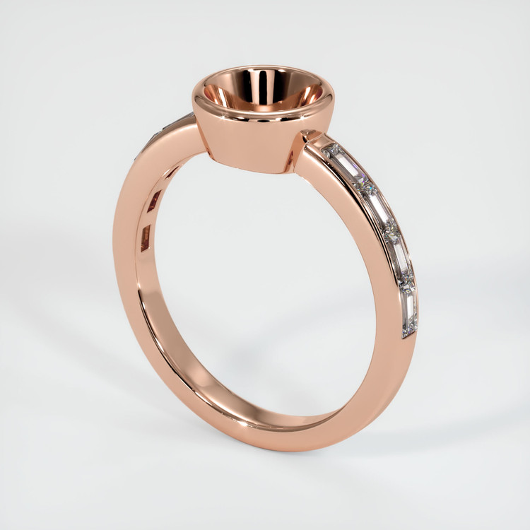 14K Rose Gold Accent Stones Ring Setting