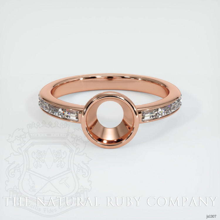 14K Rose Gold Accent Stones Ring Setting