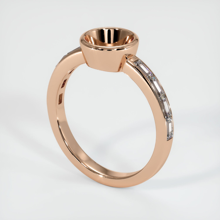 18K Rose Gold Accent Stones Ring Setting