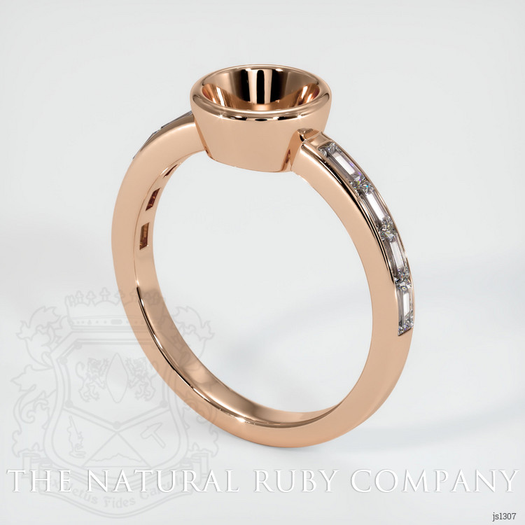 18K Rose Gold Accent Stones Ring Setting