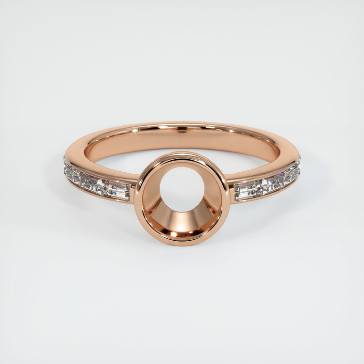 18K Rose Gold Accent Stones Ring Setting