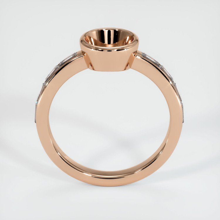 18K Rose Gold Accent Stones Ring Setting