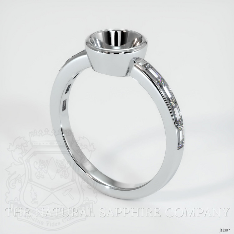 14K White Gold Accent Stones Ring Setting