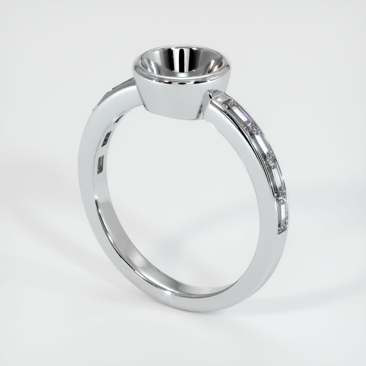 14K White Gold Accent Stones Ring Setting