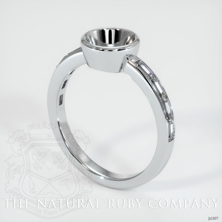 14K White Gold Accent Stones Ring Setting