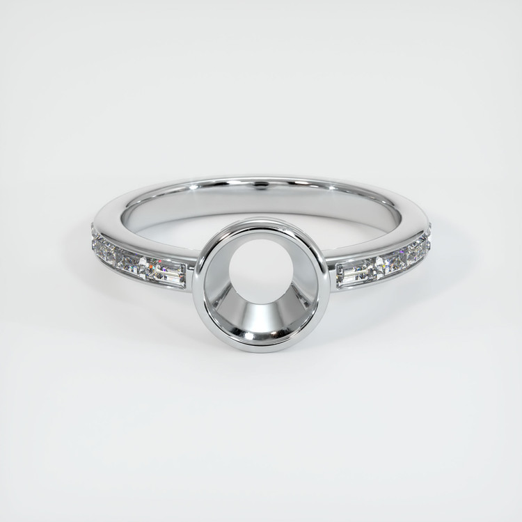 14K White Gold Accent Stones Ring Setting