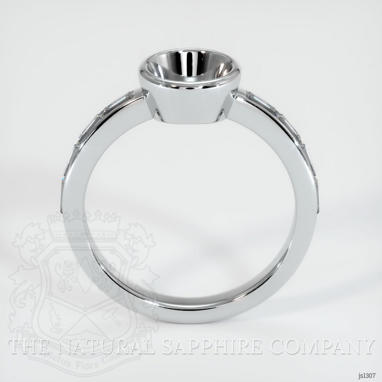 14K White Gold Accent Stones Ring Setting