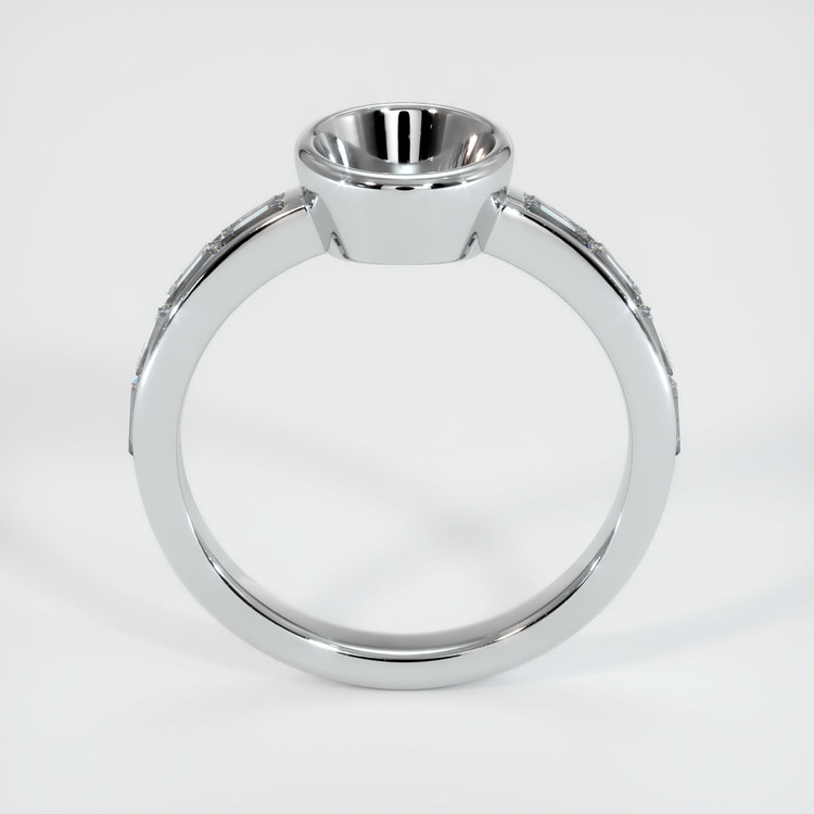 14K White Gold Accent Stones Ring Setting