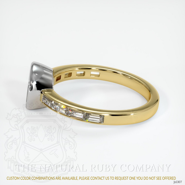 14K White & Yellow Accent Stones Ring Setting