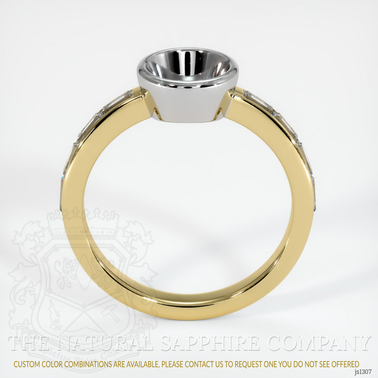 14K White & Yellow Accent Stones Ring Setting