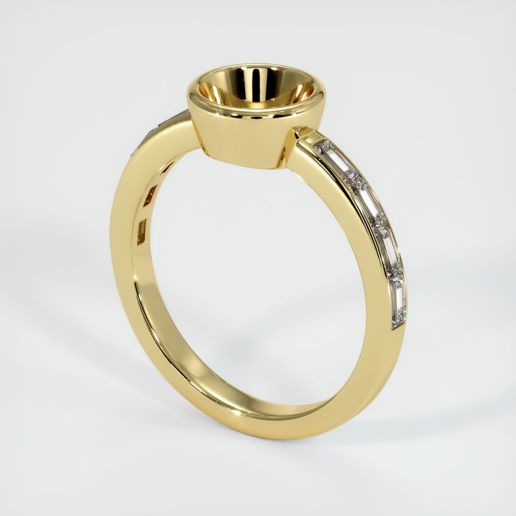 18K Yellow Gold Accent Stones Ring Setting