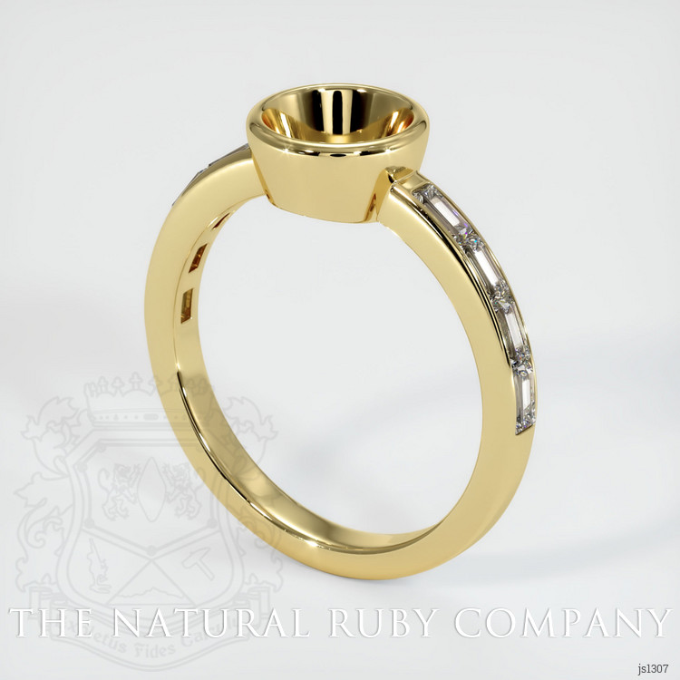 18K Yellow Gold Accent Stones Ring Setting