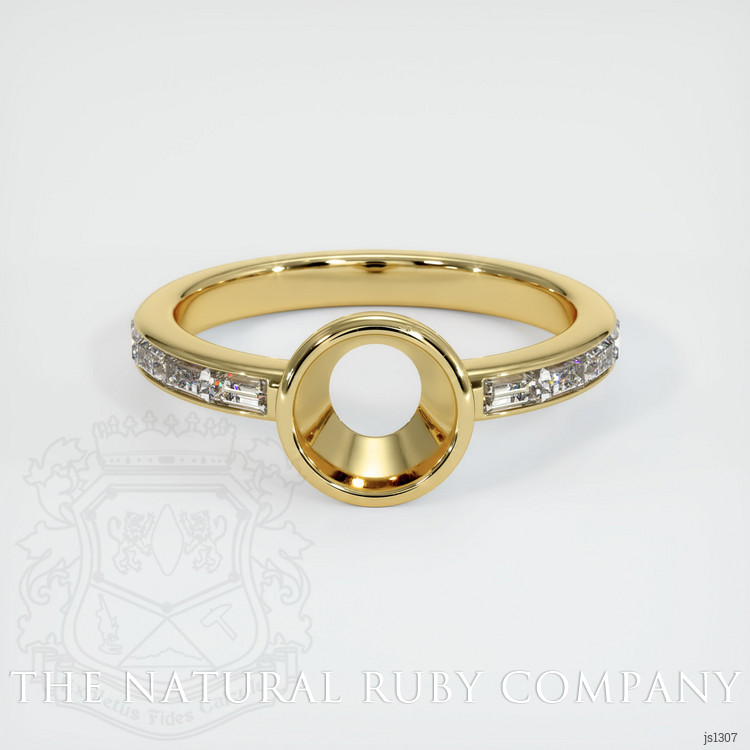 18K Yellow Gold Accent Stones Ring Setting