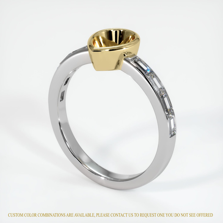 14K Yellow & White Accent Stones Ring Setting