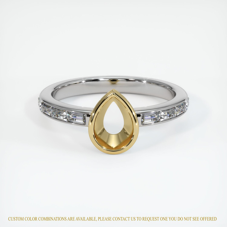 14K Yellow & White Accent Stones Ring Setting