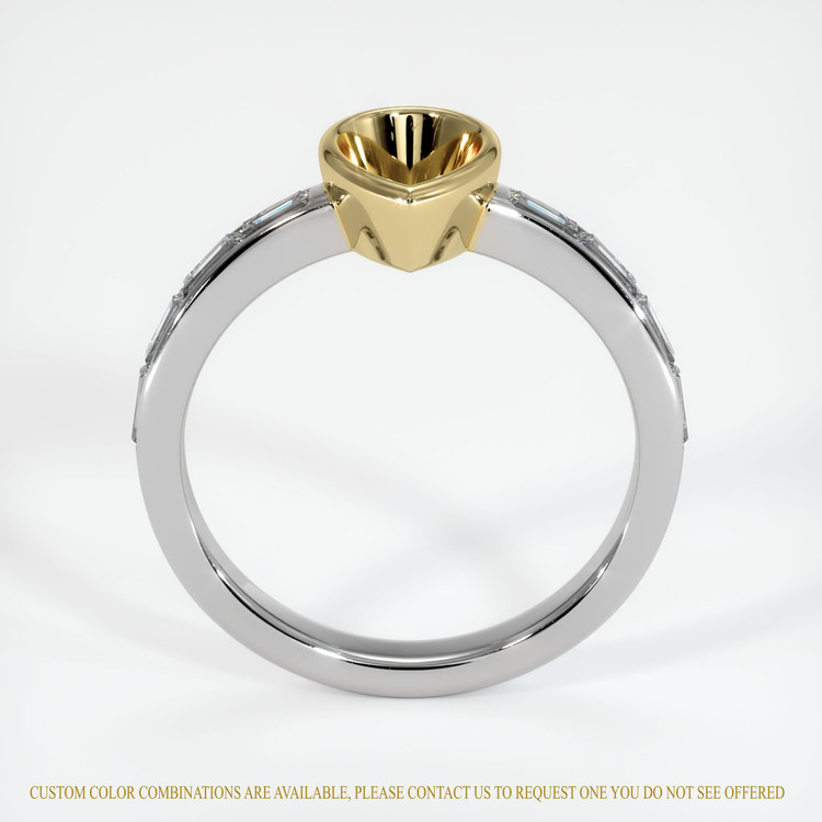 14K Yellow & White Accent Stones Ring Setting